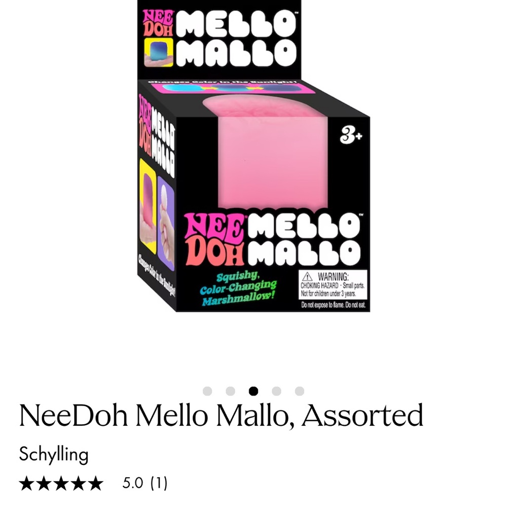 NeeDoh Mello Mallo Pink Color-Changing Marshmallow Toy